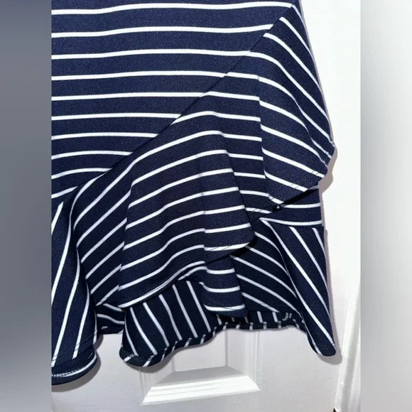 Popular Basics Black and White Striped Mini Skirt - Picture 4 of 7